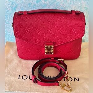 Authentic Louis Vuitton red Métis leather monogram